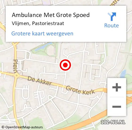 Locatie op kaart van de 112 melding: Ambulance Met Grote Spoed Naar Vlijmen, Pastoriestraat op 16 december 2018 17:00