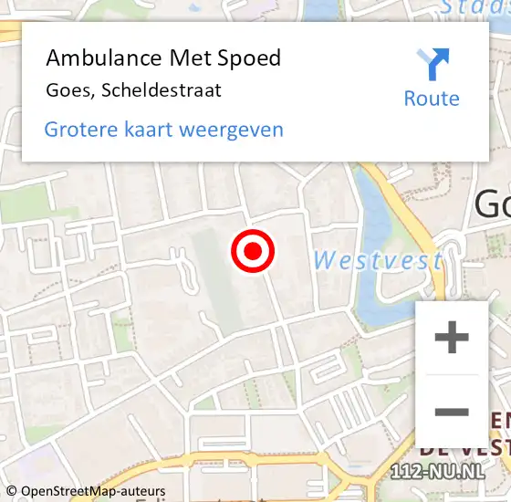 Locatie op kaart van de 112 melding: Ambulance Met Spoed Naar Goes, Scheldestraat op 16 december 2018 18:56