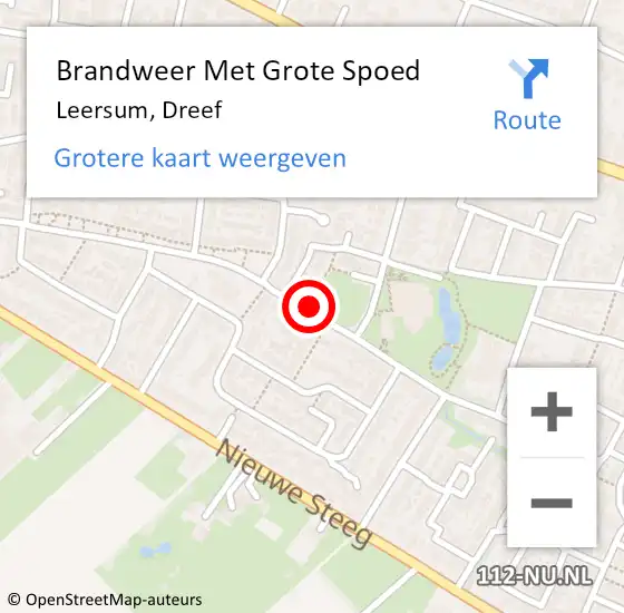 Locatie op kaart van de 112 melding: Brandweer Met Grote Spoed Naar Leersum, Dreef op 16 december 2018 19:23