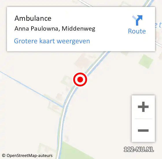 Locatie op kaart van de 112 melding: Ambulance Anna Paulowna, Middenweg op 16 december 2018 19:28
