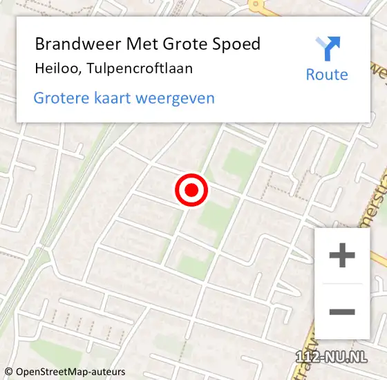 Locatie op kaart van de 112 melding: Brandweer Met Grote Spoed Naar Heiloo, Tulpencroftlaan op 16 december 2018 21:15