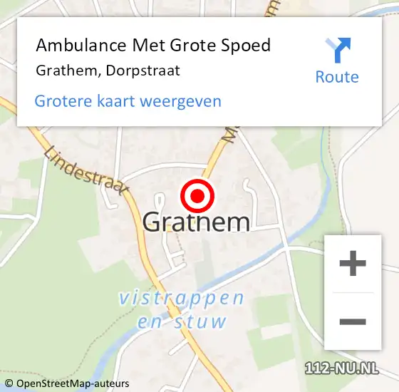 Locatie op kaart van de 112 melding: Ambulance Met Grote Spoed Naar Grathem, Dorpstraat op 16 december 2018 21:26