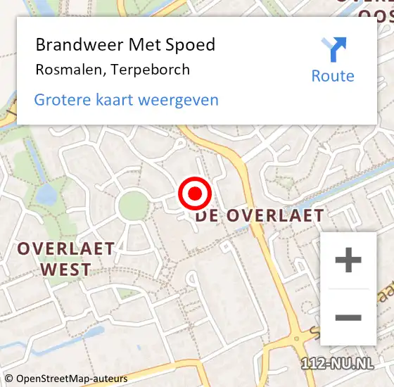 Locatie op kaart van de 112 melding: Brandweer Met Spoed Naar Rosmalen, Terpeborch op 16 december 2018 22:41