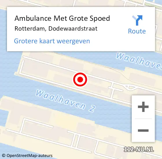 Locatie op kaart van de 112 melding: Ambulance Met Grote Spoed Naar Rotterdam, Dodewaardstraat op 17 december 2018 07:53