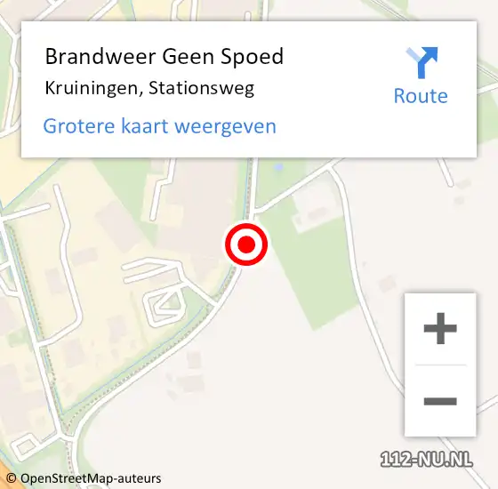 Locatie op kaart van de 112 melding: Brandweer Geen Spoed Naar Kruiningen, Stationsweg op 17 december 2018 08:10