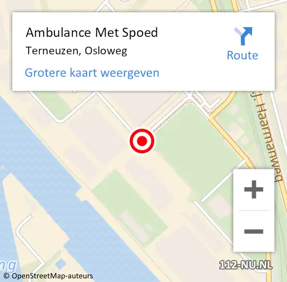 Locatie op kaart van de 112 melding: Ambulance Met Spoed Naar Terneuzen, Osloweg op 17 december 2018 09:38