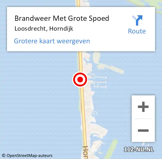 Locatie op kaart van de 112 melding: Brandweer Met Grote Spoed Naar Loosdrecht, Horndijk op 17 december 2018 09:49