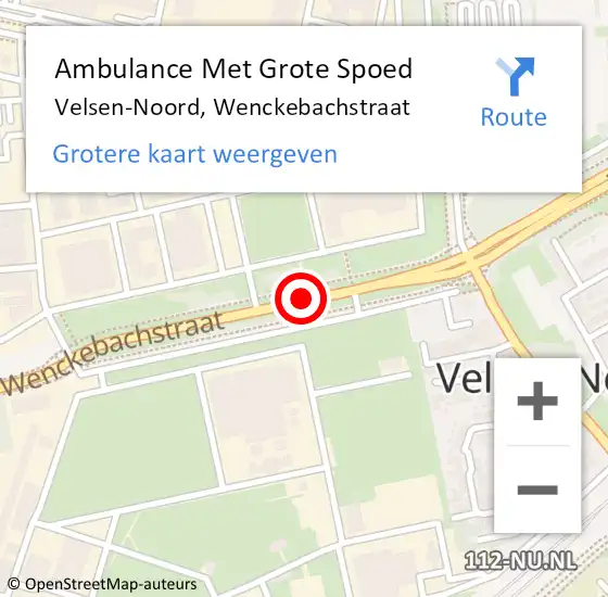 Locatie op kaart van de 112 melding: Ambulance Met Grote Spoed Naar Velsen-Noord, Wenckebachstraat op 17 december 2018 10:02