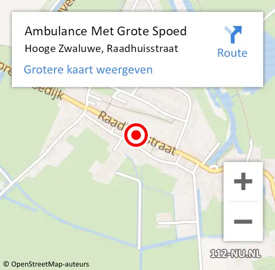 Locatie op kaart van de 112 melding: Ambulance Met Grote Spoed Naar Hooge Zwaluwe, Raadhuisstraat op 17 december 2018 10:10
