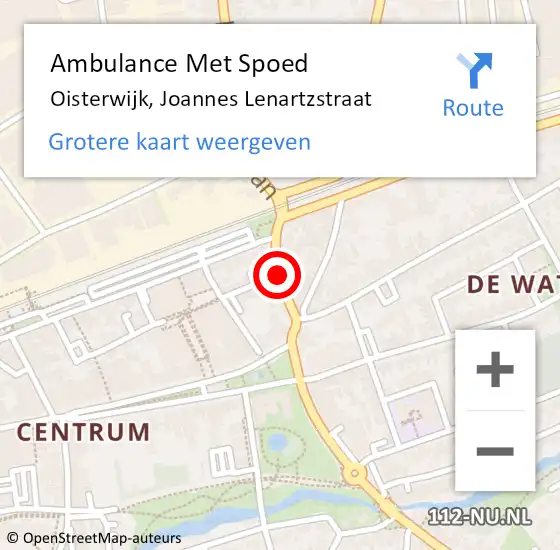 Locatie op kaart van de 112 melding: Ambulance Met Spoed Naar Oisterwijk, Joannes Lenartzstraat op 17 december 2018 10:12