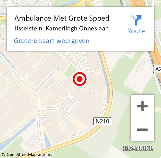 Locatie op kaart van de 112 melding: Ambulance Met Grote Spoed Naar IJsselstein, Kamerlingh Onneslaan op 17 december 2018 11:05