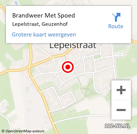 Locatie op kaart van de 112 melding: Brandweer Met Spoed Naar Lepelstraat, Geuzenhof op 17 december 2018 11:05