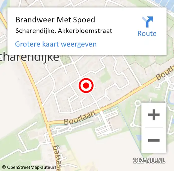 Locatie op kaart van de 112 melding: Brandweer Met Spoed Naar Scharendijke, Akkerbloemstraat op 17 december 2018 11:10