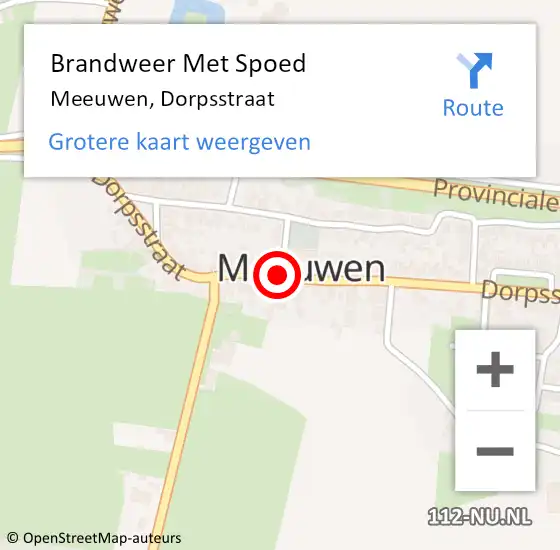 Locatie op kaart van de 112 melding: Brandweer Met Spoed Naar Meeuwen, Dorpsstraat op 17 december 2018 11:25