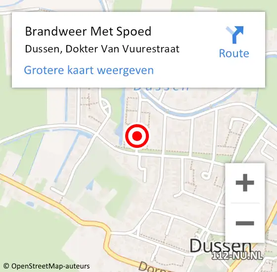 Locatie op kaart van de 112 melding: Brandweer Met Spoed Naar Dussen, Dokter Van Vuurestraat op 17 december 2018 11:27