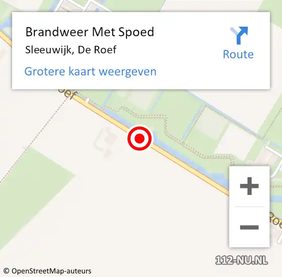 Locatie op kaart van de 112 melding: Brandweer Met Spoed Naar Sleeuwijk, De Roef op 17 december 2018 11:28