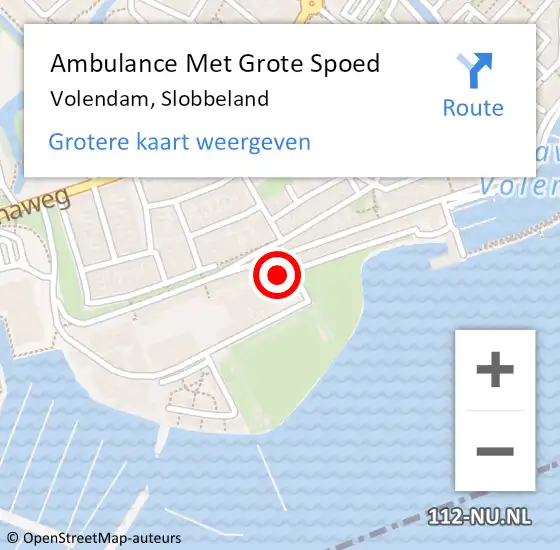 Locatie op kaart van de 112 melding: Ambulance Met Grote Spoed Naar Volendam, Slobbeland op 17 december 2018 11:52