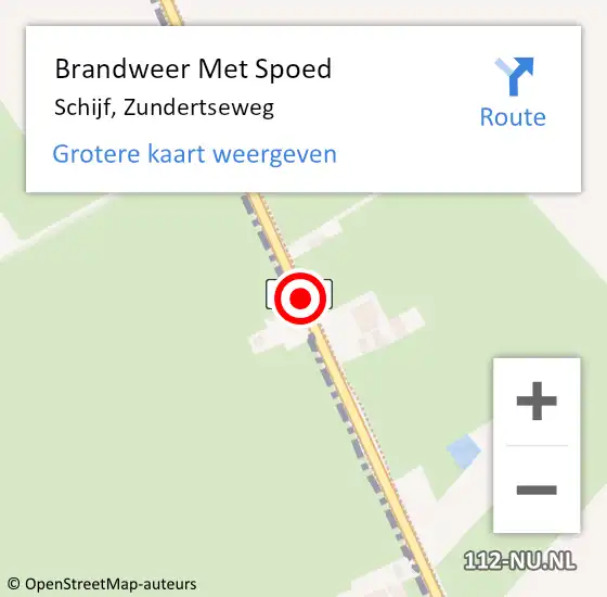 Locatie op kaart van de 112 melding: Brandweer Met Spoed Naar Schijf, Zundertseweg op 17 december 2018 11:53