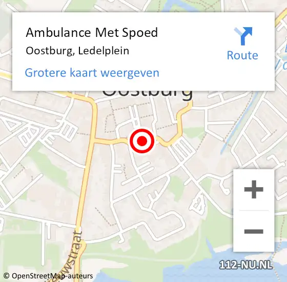 Locatie op kaart van de 112 melding: Ambulance Met Spoed Naar Oostburg, Ledelplein op 17 december 2018 14:14