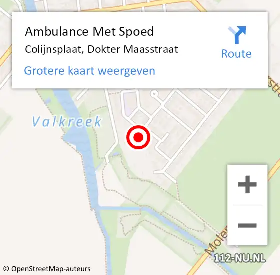 Locatie op kaart van de 112 melding: Ambulance Met Spoed Naar Colijnsplaat, Dokter Maasstraat op 17 december 2018 15:23