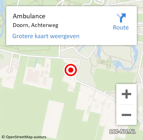 Locatie op kaart van de 112 melding: Ambulance Doorn, Achterweg op 17 maart 2014 22:06