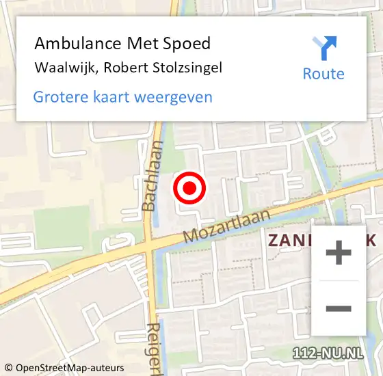 Locatie op kaart van de 112 melding: Ambulance Met Spoed Naar Waalwijk, Robert Stolzsingel op 17 december 2018 16:39