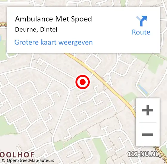 Locatie op kaart van de 112 melding: Ambulance Met Spoed Naar Deurne, Dintel op 17 december 2018 17:13