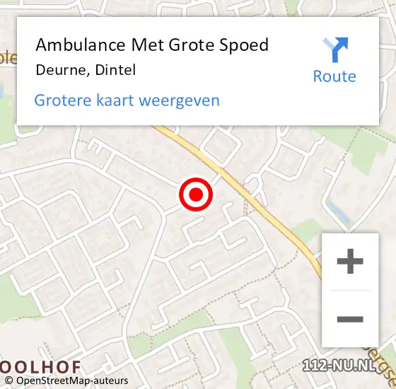 Locatie op kaart van de 112 melding: Ambulance Met Grote Spoed Naar Deurne, Dintel op 17 december 2018 17:20