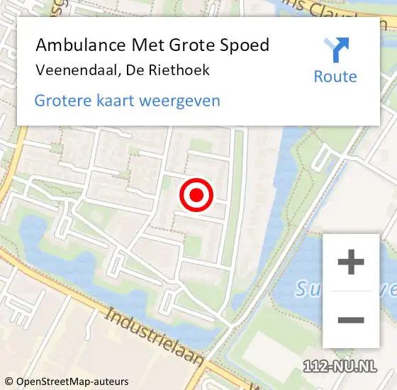 Locatie op kaart van de 112 melding: Ambulance Met Grote Spoed Naar Veenendaal, De Riethoek op 17 december 2018 18:34