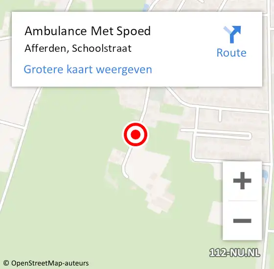 Locatie op kaart van de 112 melding: Ambulance Met Spoed Naar Afferden, Schoolstraat op 17 december 2018 21:26
