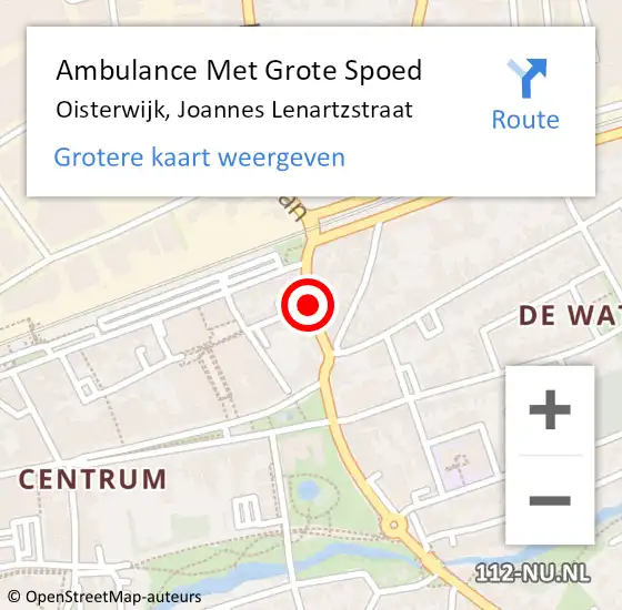 Locatie op kaart van de 112 melding: Ambulance Met Grote Spoed Naar Oisterwijk, Joannes Lenartzstraat op 17 december 2018 21:33