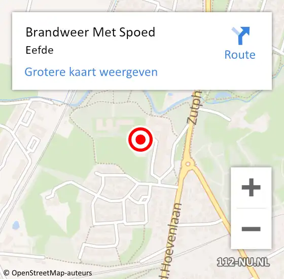 Locatie op kaart van de 112 melding: Brandweer Met Spoed Naar Eefde op 18 december 2018 09:28