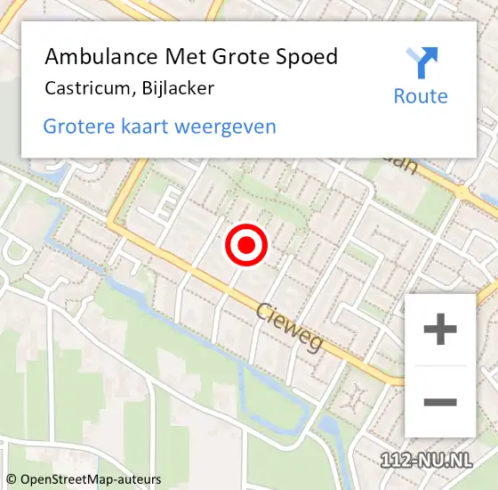 Locatie op kaart van de 112 melding: Ambulance Met Grote Spoed Naar Castricum, Bijlacker op 18 december 2018 09:46