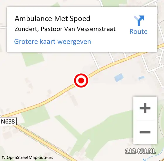 Locatie op kaart van de 112 melding: Ambulance Met Spoed Naar Zundert, Pastoor van Vessemstraat op 18 december 2018 11:05