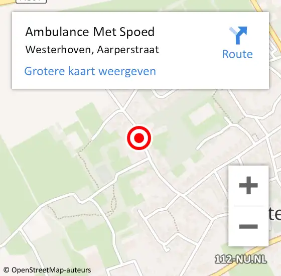 Locatie op kaart van de 112 melding: Ambulance Met Spoed Naar Westerhoven, Aarperstraat op 18 december 2018 11:48