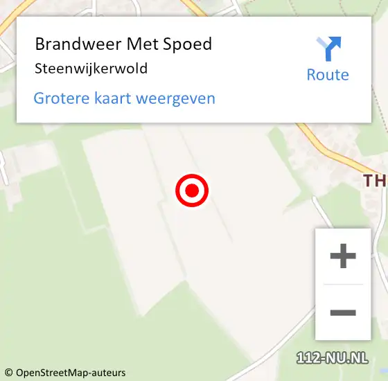 Locatie op kaart van de 112 melding: Brandweer Met Spoed Naar Steenwijkerwold op 18 december 2018 12:35