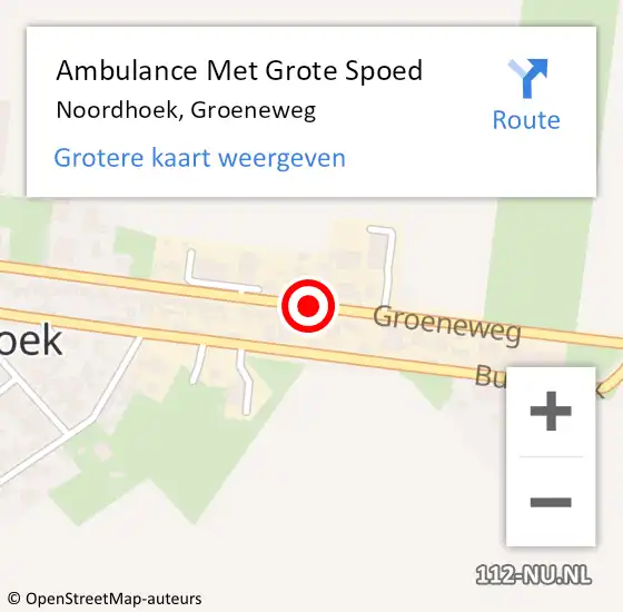 Locatie op kaart van de 112 melding: Ambulance Met Grote Spoed Naar Noordhoek, Groeneweg op 18 december 2018 13:46