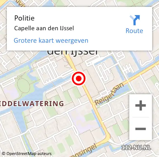 Locatie op kaart van de 112 melding: Politie Capelle aan den IJssel op 18 december 2018 16:11
