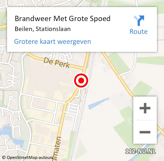 Locatie op kaart van de 112 melding: Brandweer Met Grote Spoed Naar Beilen, Stationslaan op 18 december 2018 16:50