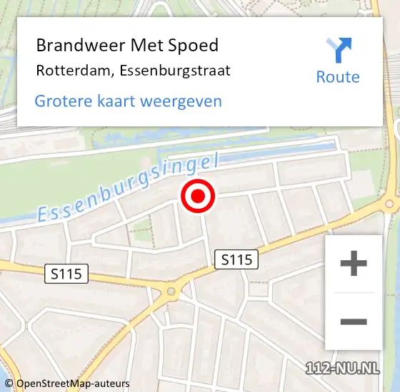Locatie op kaart van de 112 melding: Brandweer Met Spoed Naar Rotterdam, Essenburgstraat op 18 december 2018 19:16