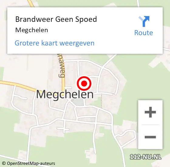 Locatie op kaart van de 112 melding: Brandweer Geen Spoed Naar Megchelen op 18 december 2018 21:45