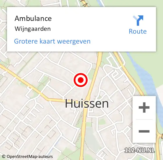 Locatie op kaart van de 112 melding: Ambulance Wijngaarden op 18 maart 2014 04:30