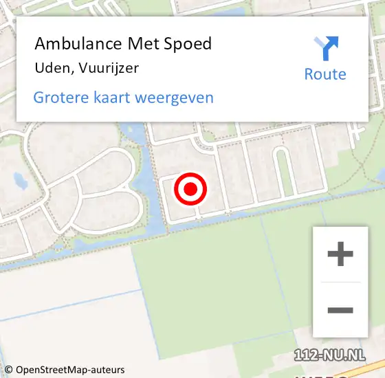 Locatie op kaart van de 112 melding: Ambulance Met Spoed Naar Uden, Vuurijzer op 19 december 2018 00:33