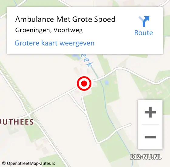 Locatie op kaart van de 112 melding: Ambulance Met Grote Spoed Naar Groeningen, Voortweg op 19 december 2018 01:02