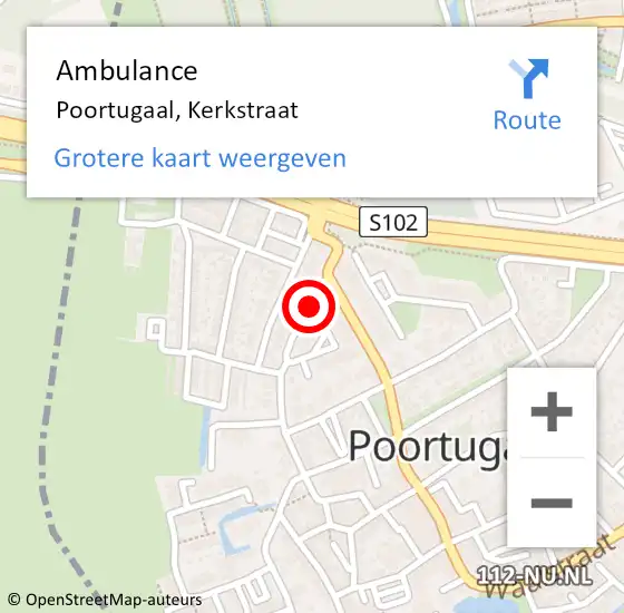 Locatie op kaart van de 112 melding: Ambulance Poortugaal, Kerkstraat op 19 december 2018 11:42