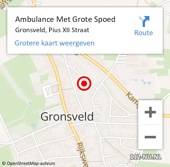 Locatie op kaart van de 112 melding: Ambulance Met Grote Spoed Naar Gronsveld, Pius XII Straat op 25 september 2013 18:33