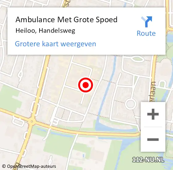 Locatie op kaart van de 112 melding: Ambulance Met Grote Spoed Naar Heiloo, Handelsweg op 19 december 2018 14:41