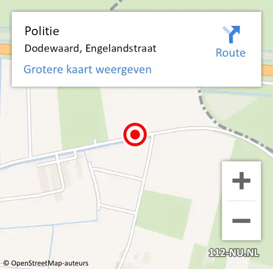 Locatie op kaart van de 112 melding: Politie Dodewaard, Engelandstraat op 19 december 2018 15:47