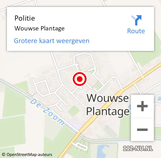 Locatie op kaart van de 112 melding: Politie Wouwse Plantage op 18 maart 2014 08:07