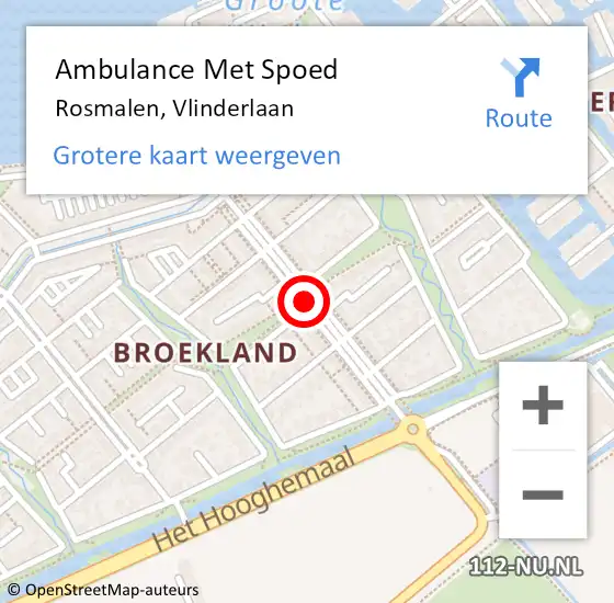 Locatie op kaart van de 112 melding: Ambulance Met Spoed Naar Rosmalen, Vlinderlaan op 19 december 2018 17:34